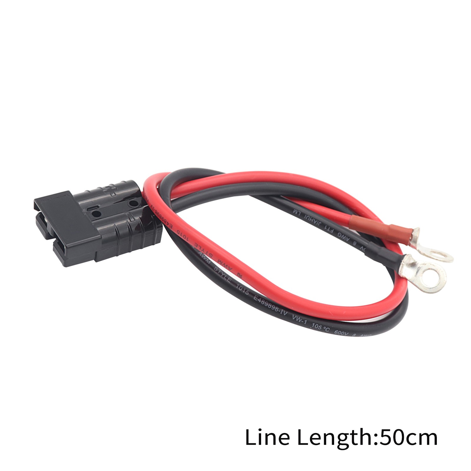 8AWG Battery Adapter Cable With O-Type Terminal And 50A Connector 50cm/19. JMSA