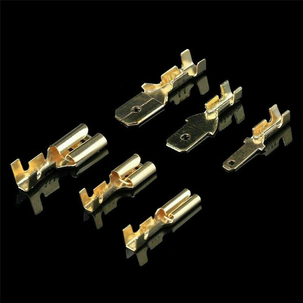 900Pcs Brass Male/Female Spring Insert Electrical Wire Crimp Terminal w/Sheath