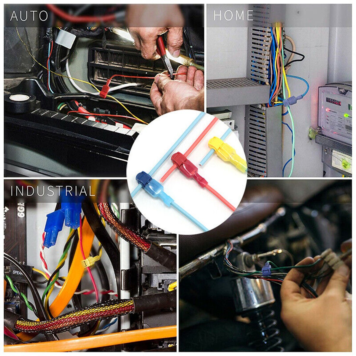 60/480Pcs T-Tap Wire Connector Quick Electrical Snap Splice Lock Crimp Terminals