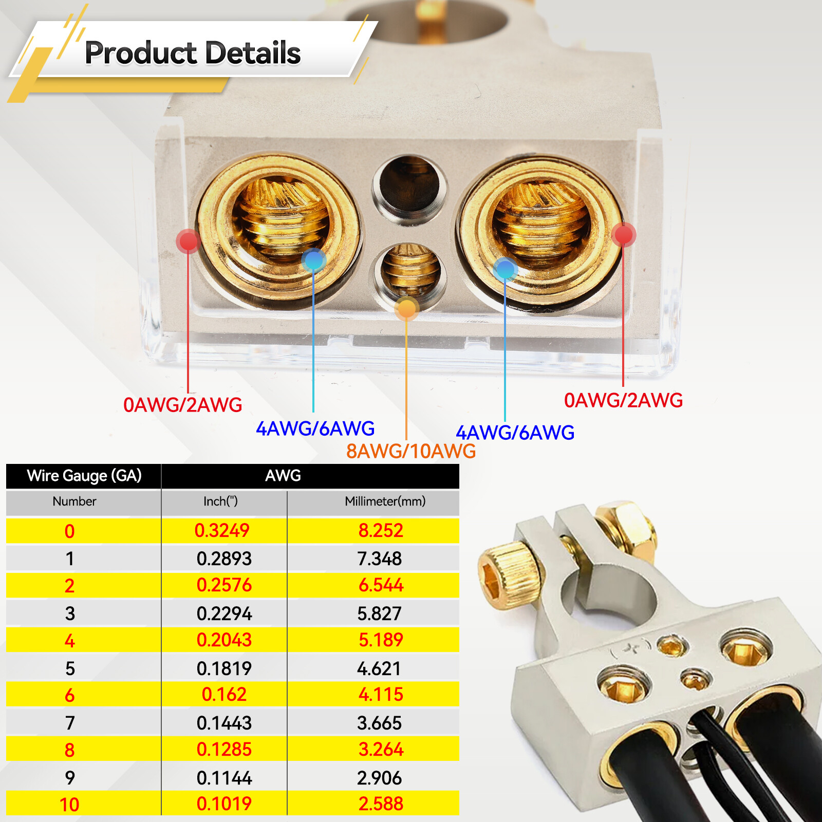 2*Car Battery Terminal Connector Top Post Positive Negative Heavy Duty Universal