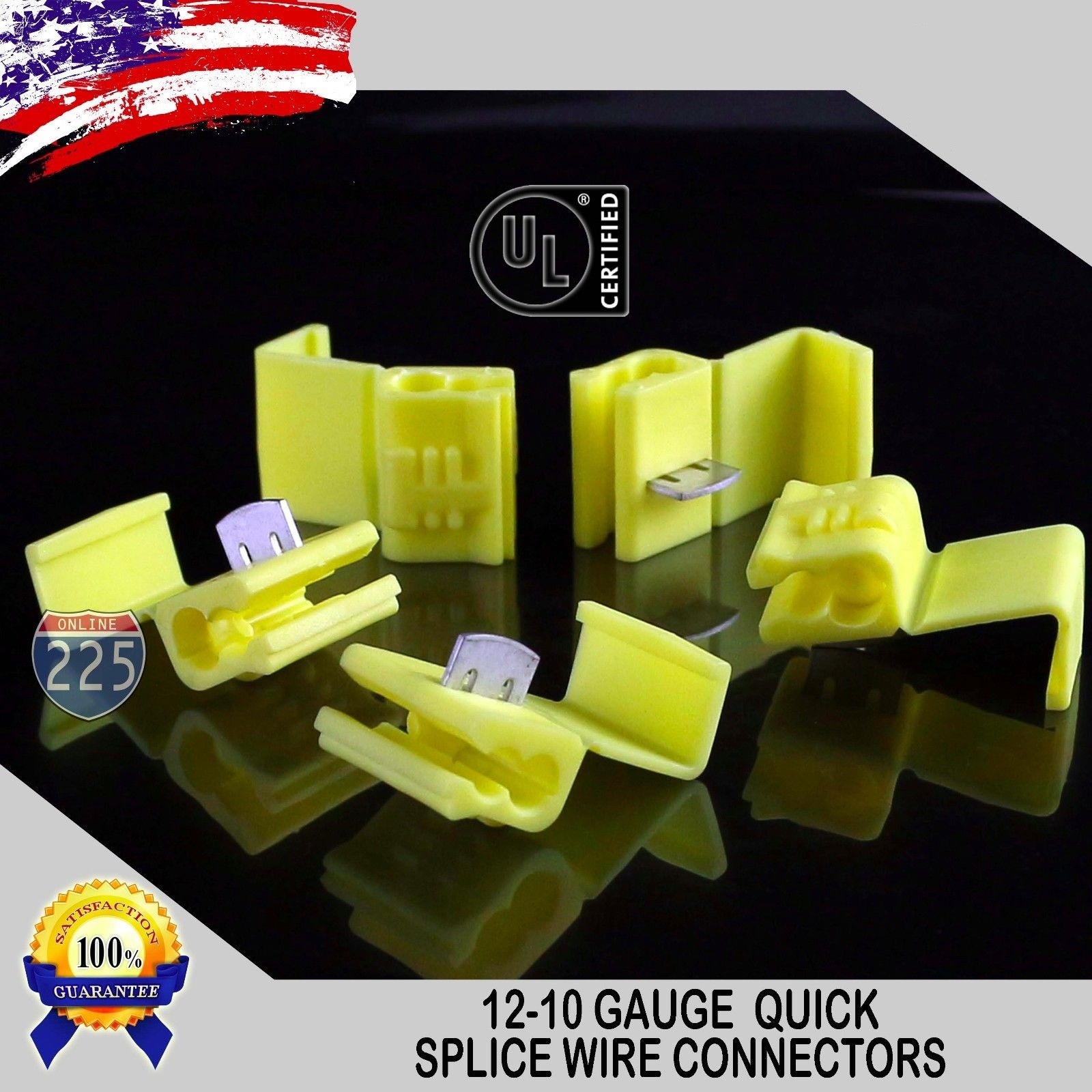 150 Pack 12-10 Gauge Yellow Quick Splice Tap Wire Connectors Terminals UL TAIWAN