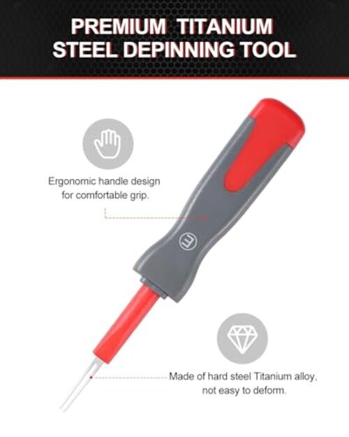 Red Terminal Removal Tool Kit – 26 Pcs Depinning Tool Kit – Red