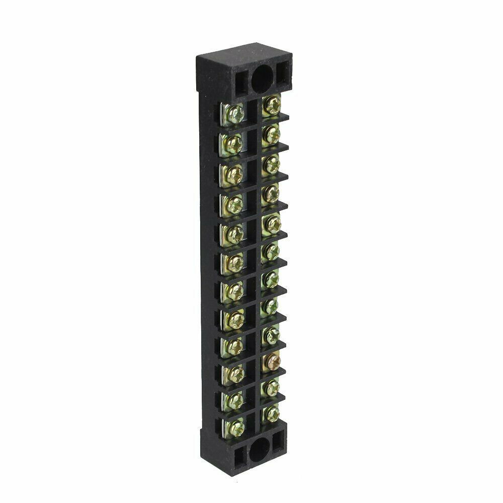 Dual Row 12 Positions 600V 15A Screw Terminal Electric Barrier Strip Block 5pcs