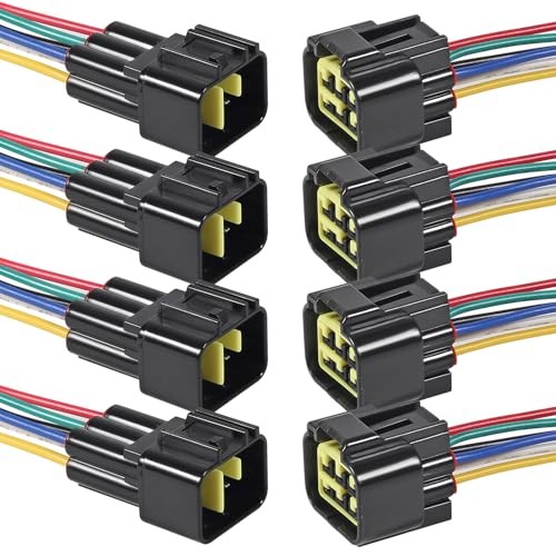 6 Pin Connector Kit 6 Way Waterproof Electrical Connector 4Pair 6Pin Connectors