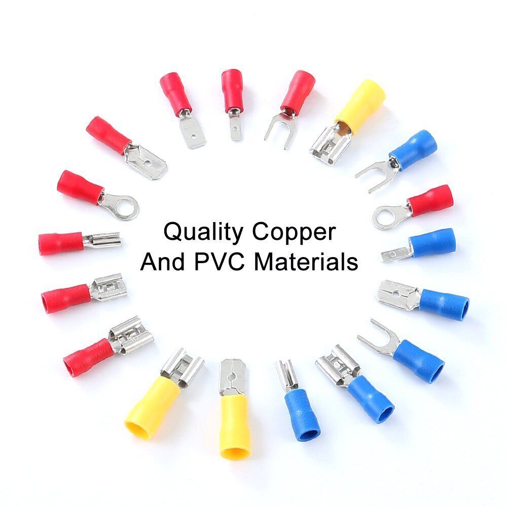 280PCS Assorted Insulated Spade Electrical Wire Connectors Crimp Terminals Kit