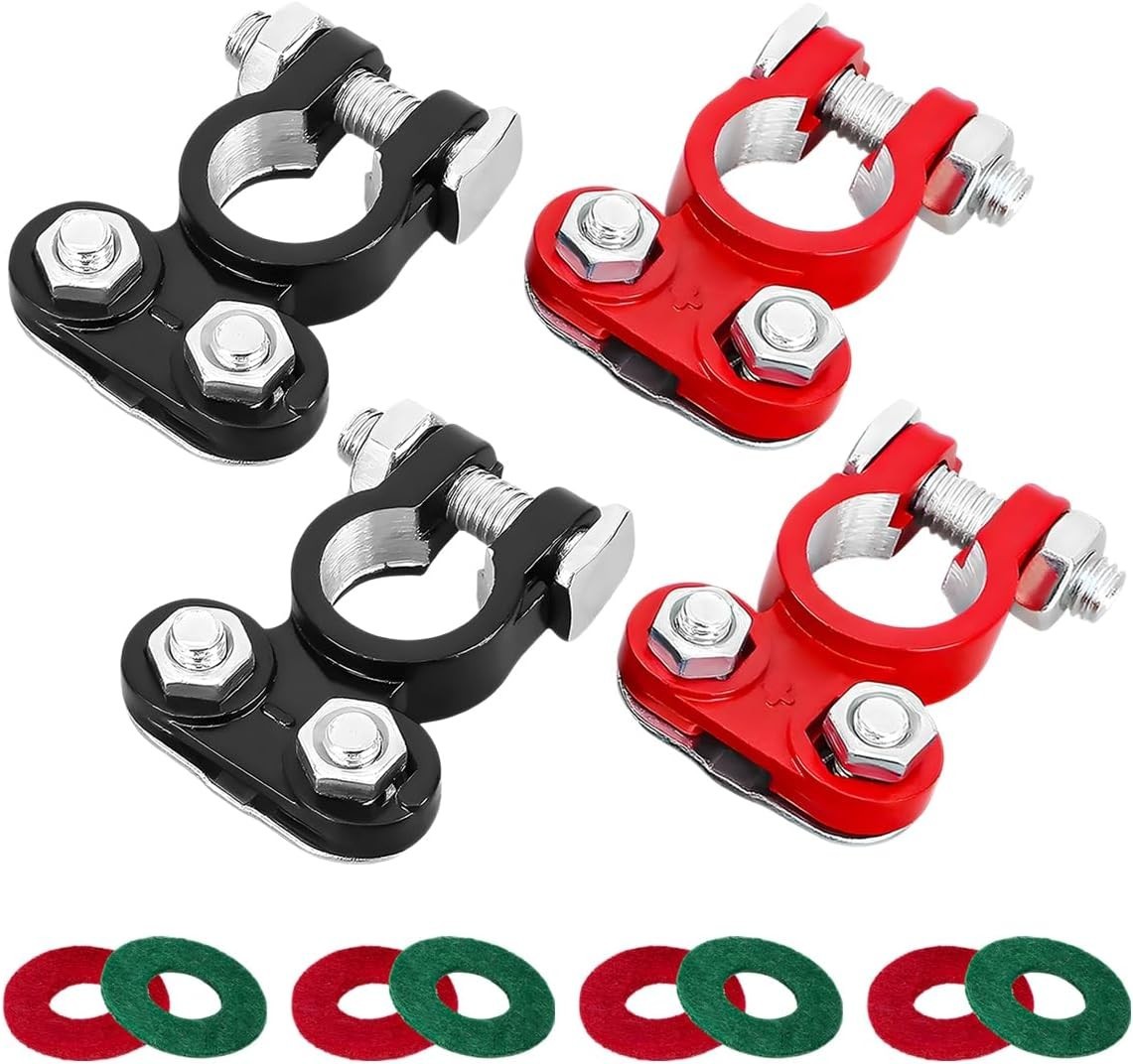 Universal Fit Battery Terminal Connectors – 4 PCS with Anti-Corrosion Washers