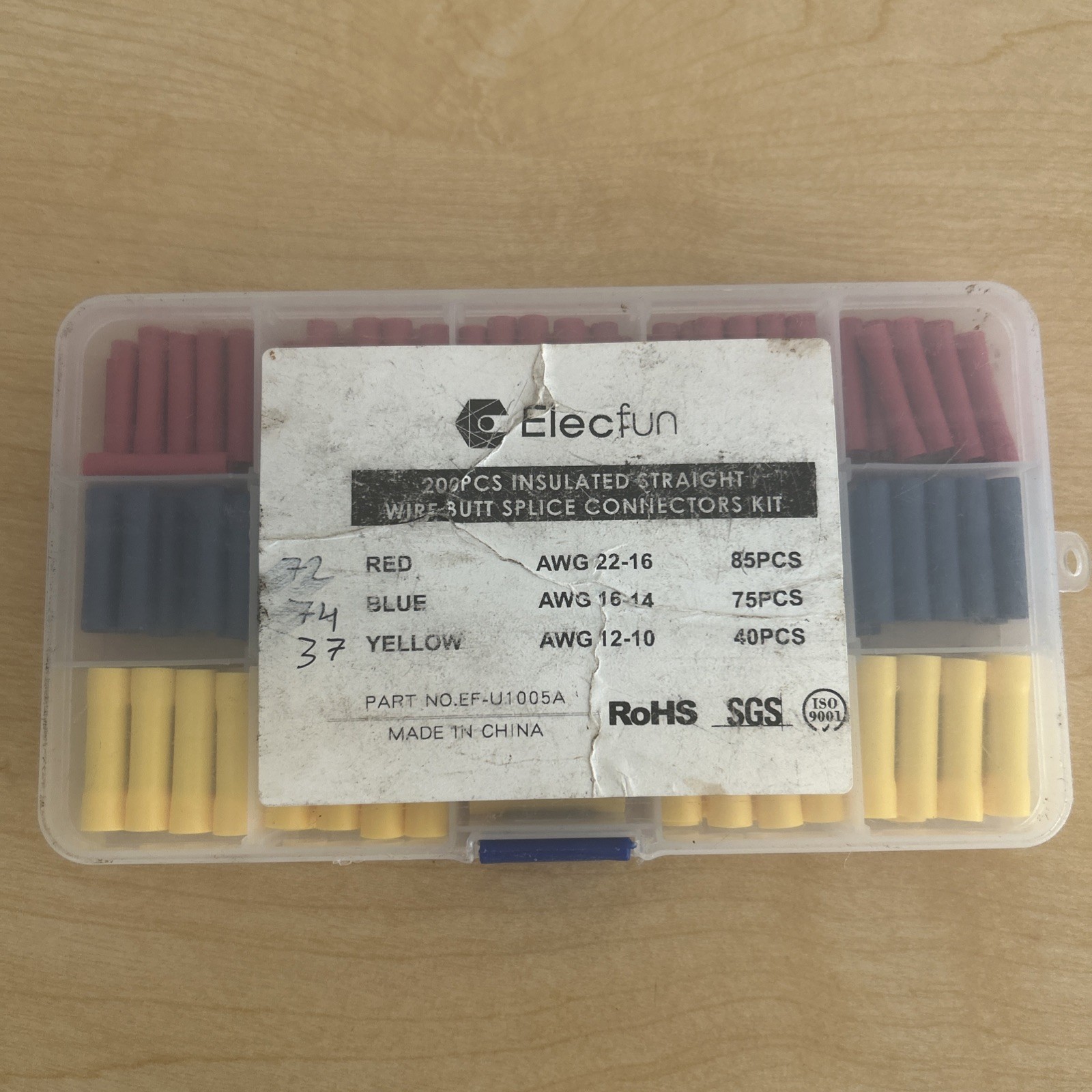 ELECFUN 183 Pcs Butt Splice Crimp Connectors Kit,10-22 AWG Assorted Wiring Crim