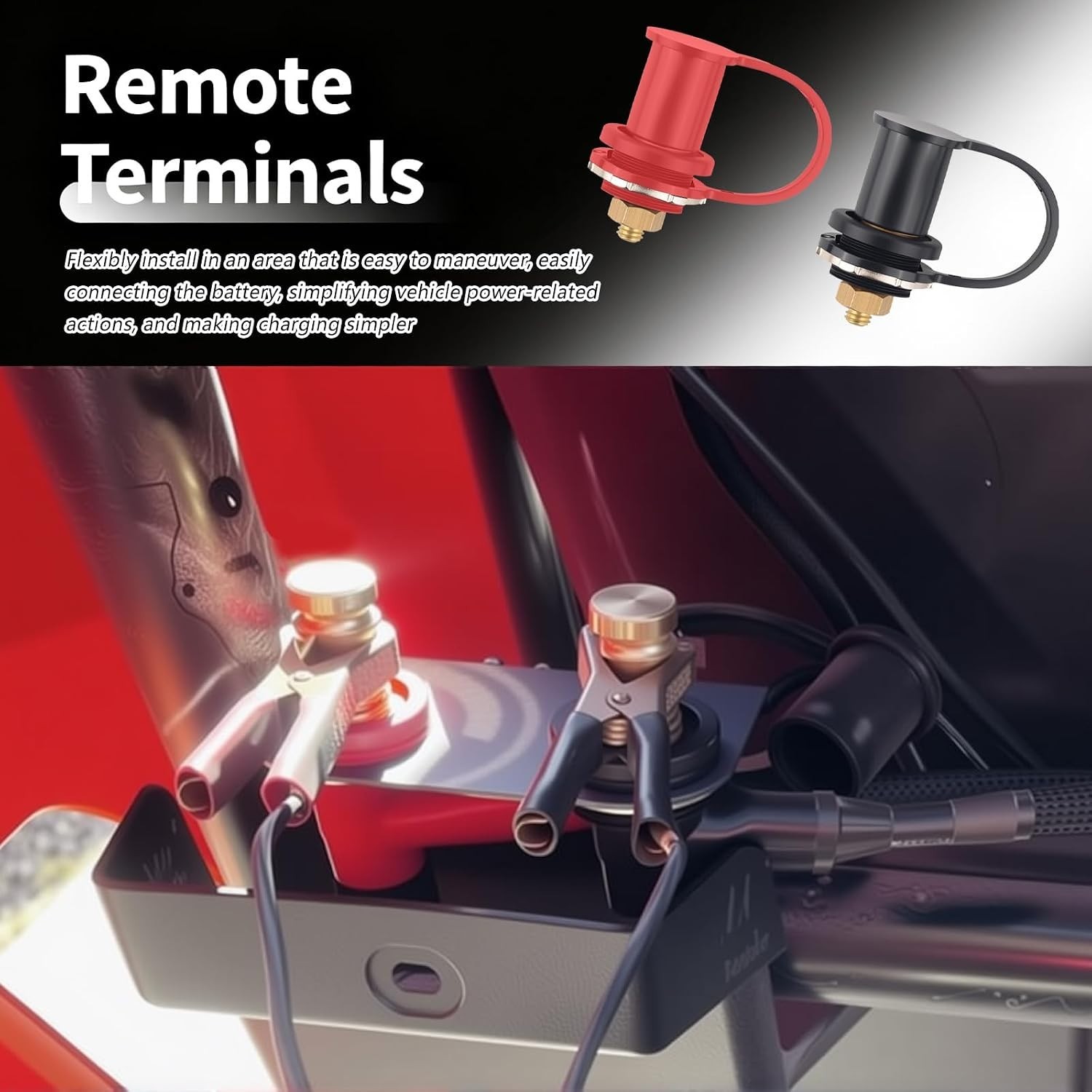Flexible Installation Car Remote Terminals Set, M10, 12V/250A for All Vehicles
