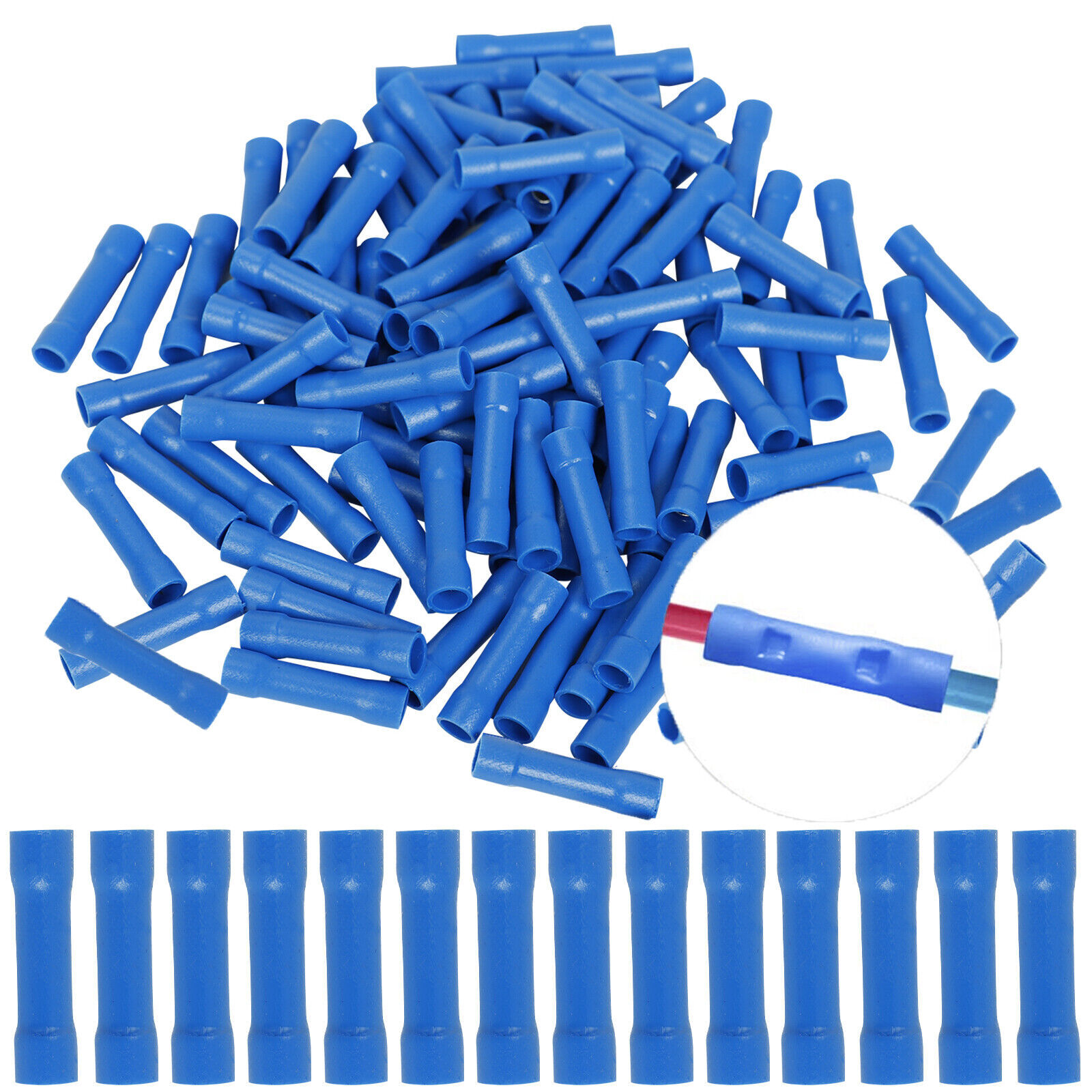 22-10 Gauge AWG Wire Butt Connectors Vinyl Car Radio Terminals 50/100/300PCS