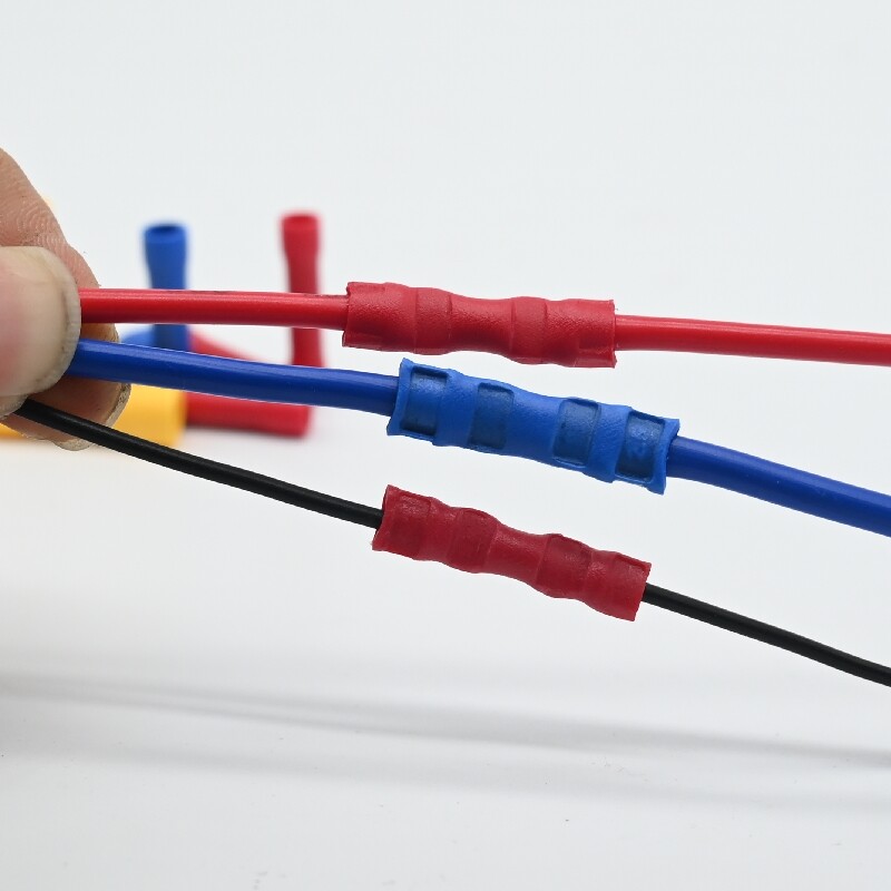 50-500x Insulated Straight Crimp Terminal Electrical Splice Butt Wire Connectors