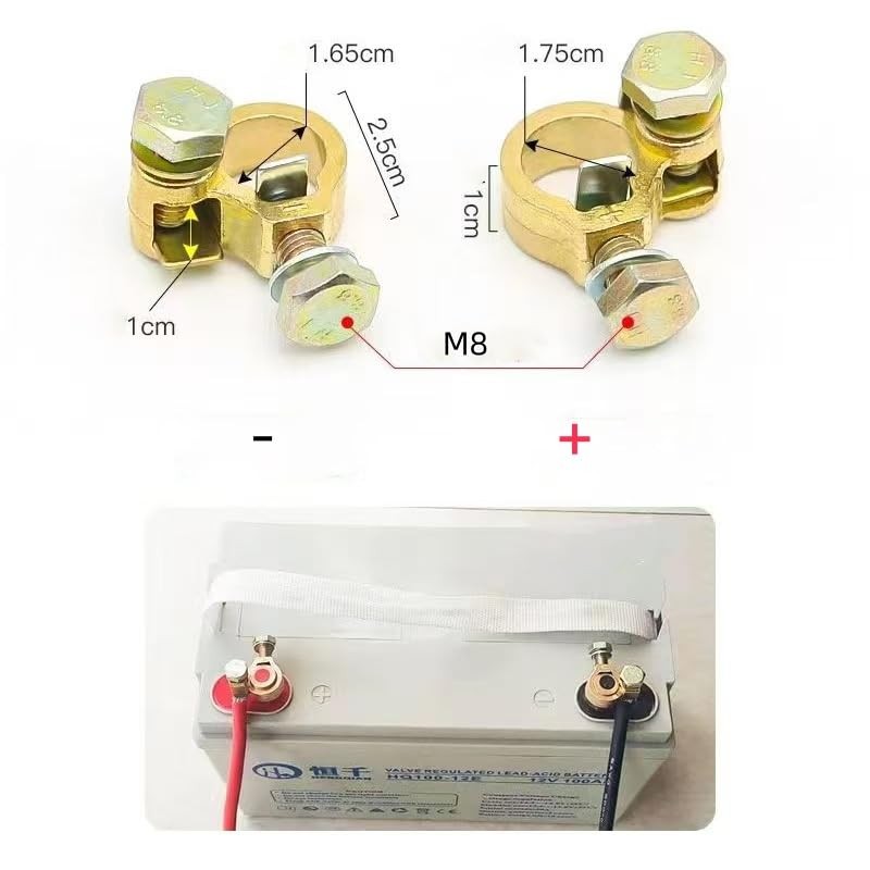 Battery Terminal Connector 1 Pair Pure Copper Heavy Duty Cable End