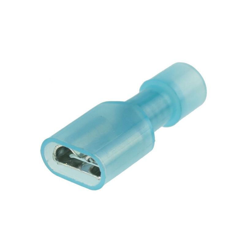 Blue 16-14 Gauge Female Insulated Quick Disconnect Terminal Connector (100/pk)