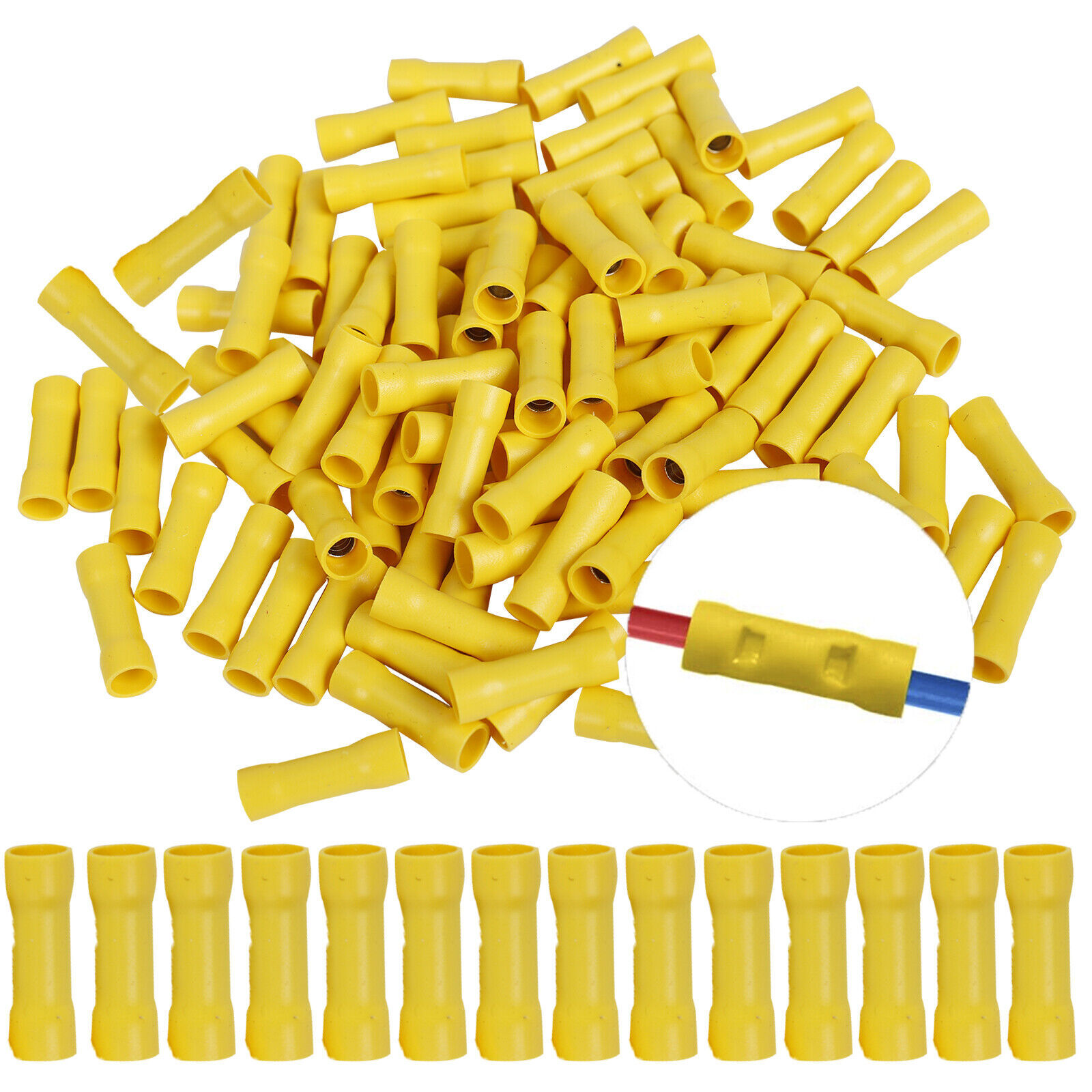 22-10 Gauge AWG Wire Butt Connectors Vinyl Car Radio Terminals 50/100/300PCS