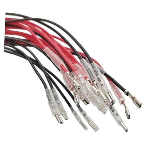 2.8mm Female Spade Crimp Terminals with Insulating Sleeve and 20cm 18AWG Red