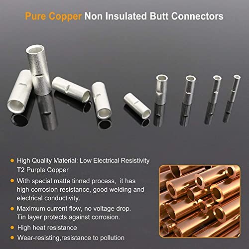 380PCS Non Insulated 380pcs 26-6 Awg Kit Non-Insulated Splice – Tinned Copper
