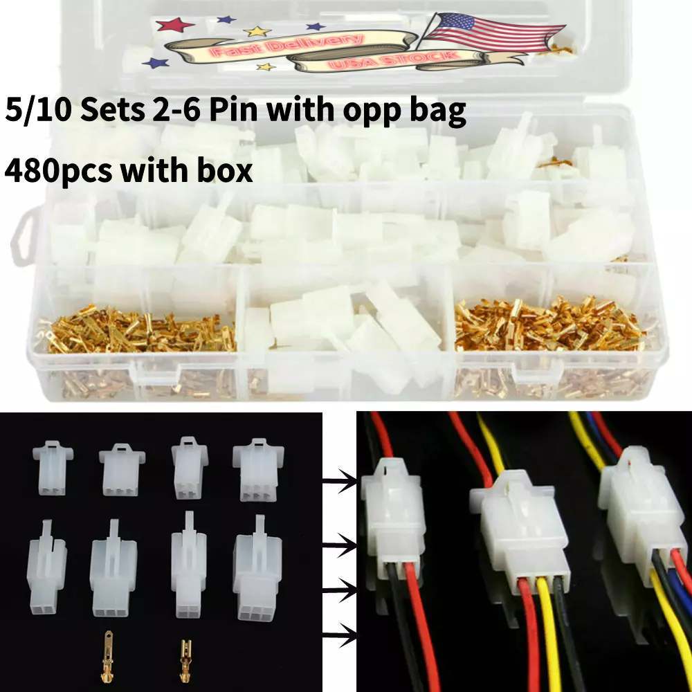 1-480x Motorcycle Car Electrical 2.8mm 2/3/4/6 Pin Wire Connectors Terminals Kit