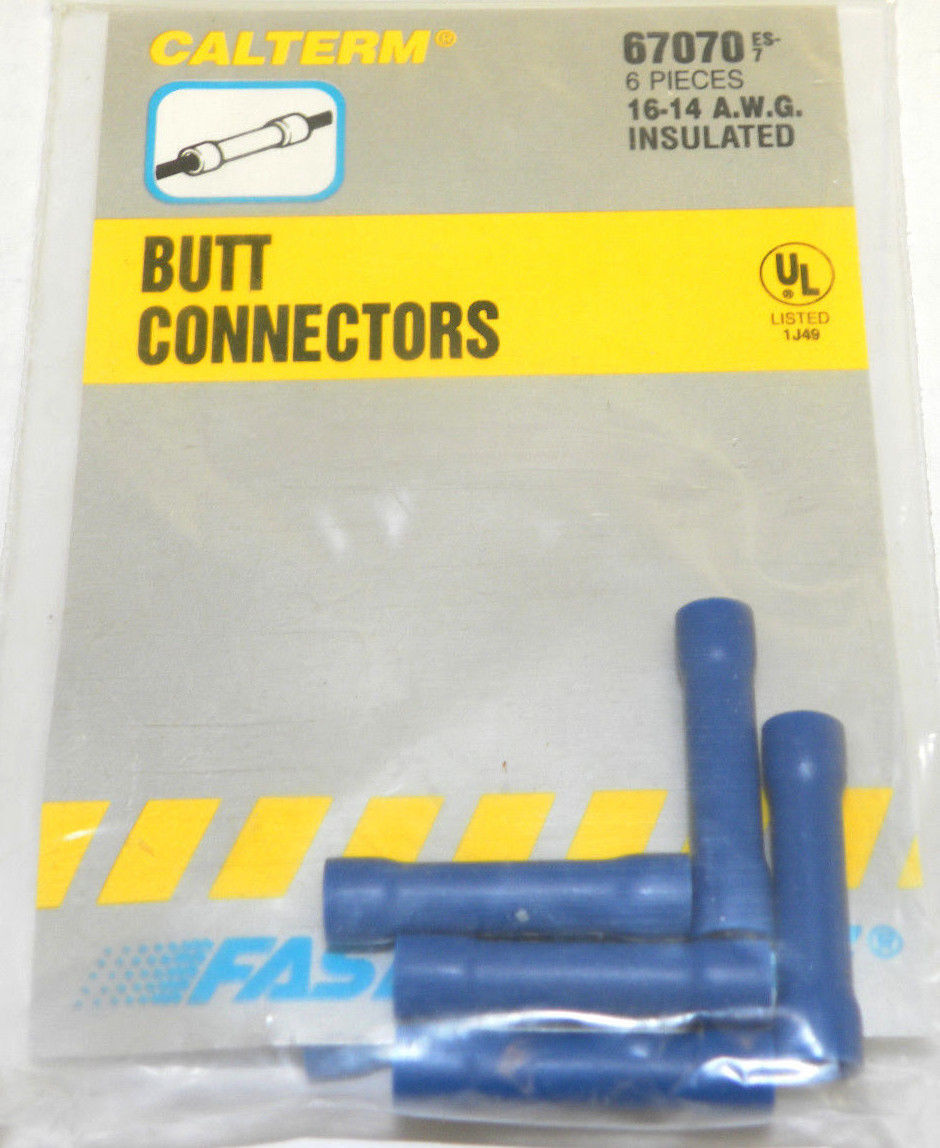 Calterm 67070 16-14 AWG (2.0mm�) Butt Connector PKG Of 6 Pcs