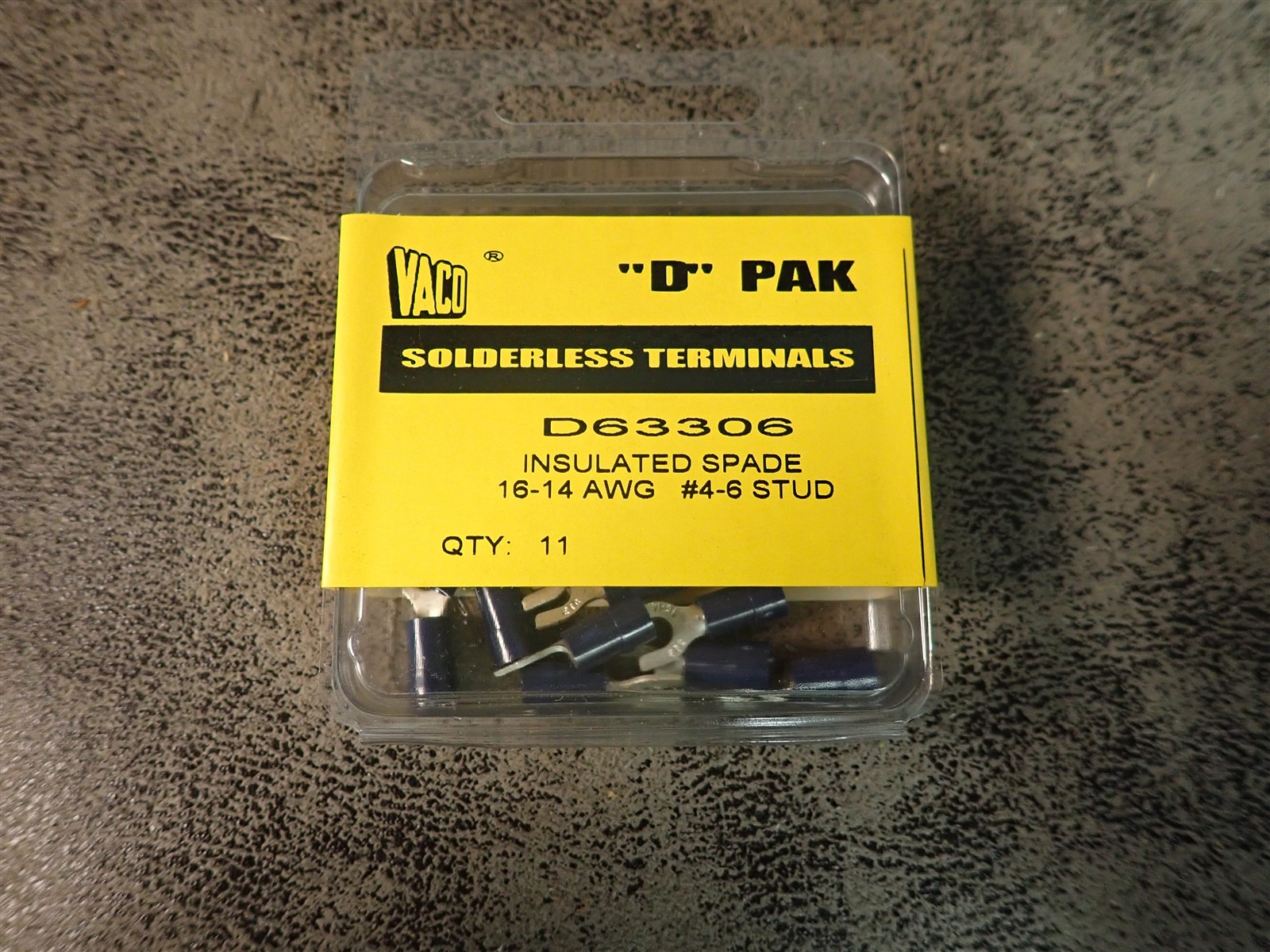 Klein/Vaco D63306 Insulated Spade Terminals 16-14 AWG 5-11 Packs 55 Total (G109)