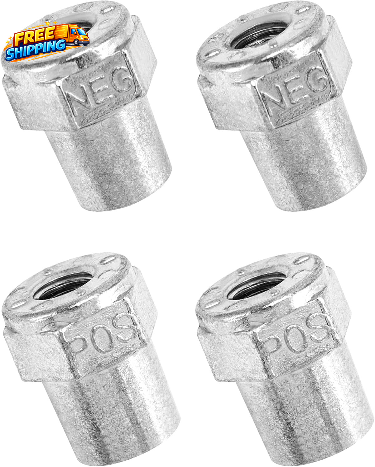 Car Positive Negative Battery Post Terminal, 2 Pair Zinc Alloy Battery Adapter,