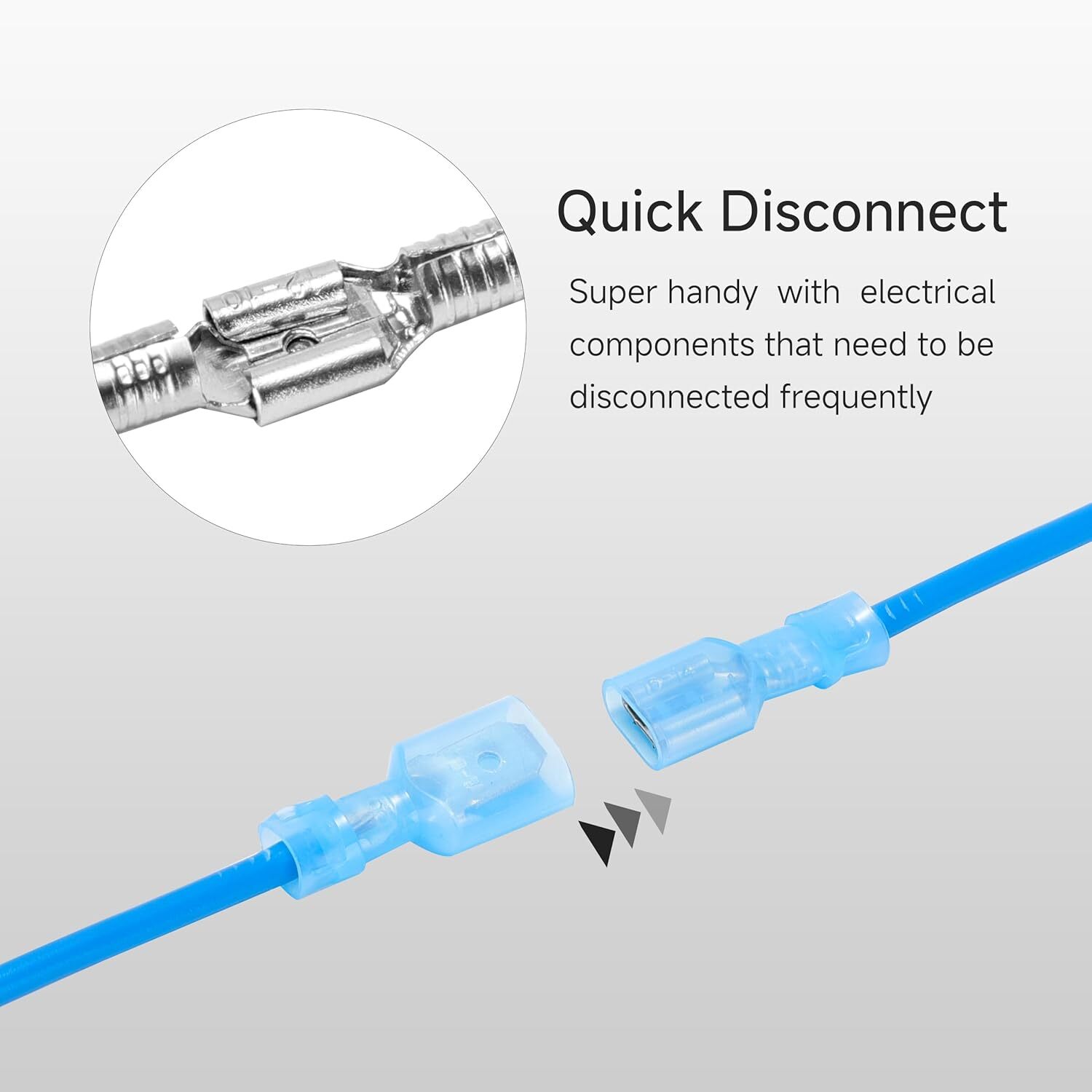 Male Spade Terminals Crimp Connectors Insulated 16-14 AWG Blue 50/100/150PCS