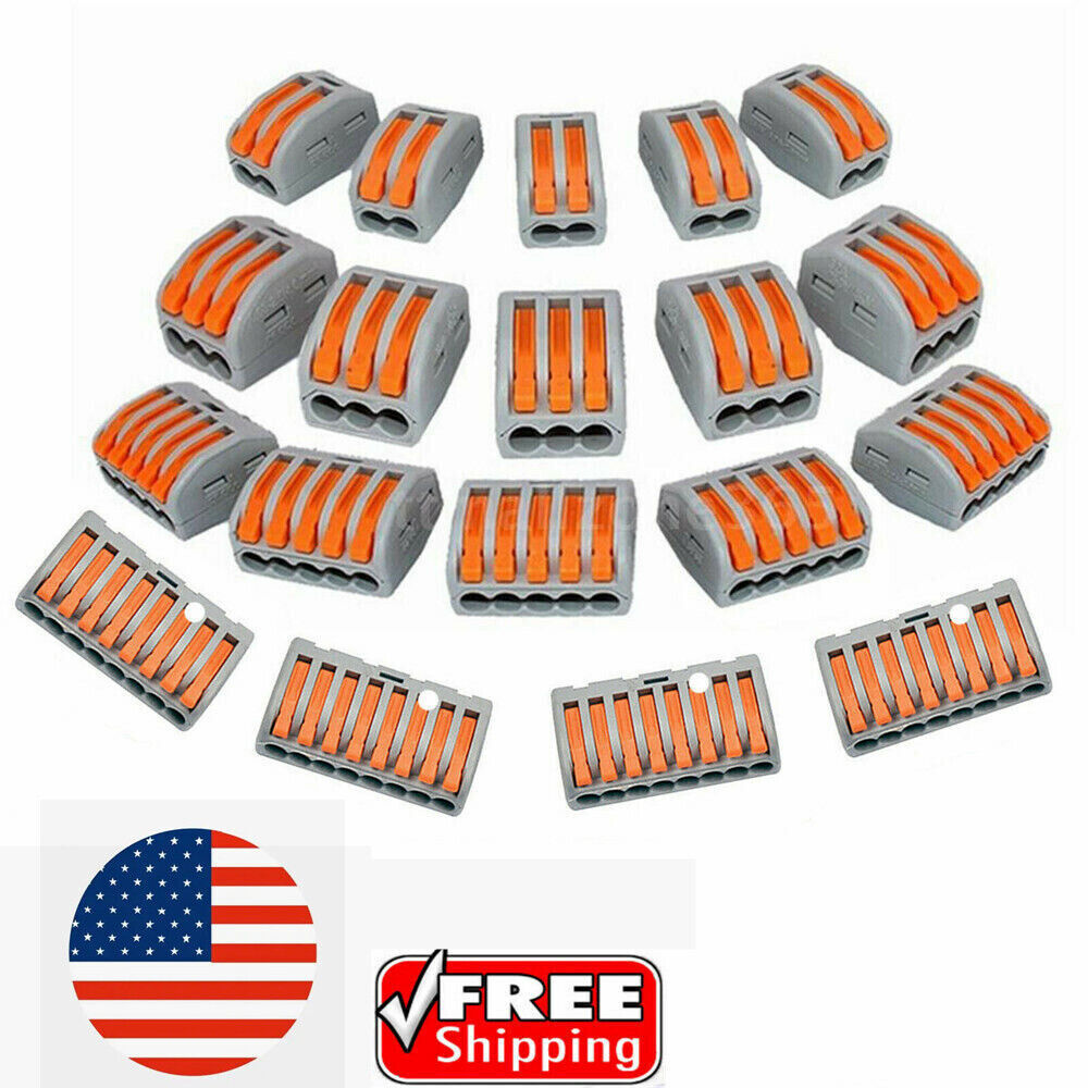2/3/4/5/8 Pin Reusable Spring Lever Terminal Block Electric Connectors