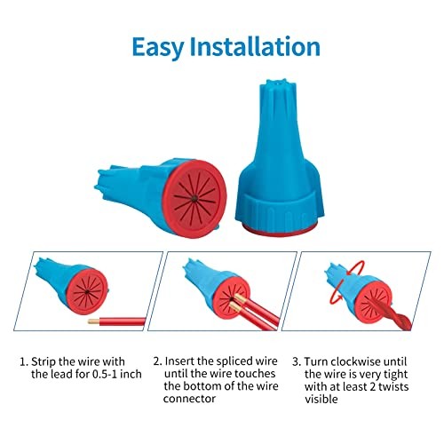 Waterproof Landscape Wire Connectors for 20-10 AWG 25 PCs UL Blue Red_25