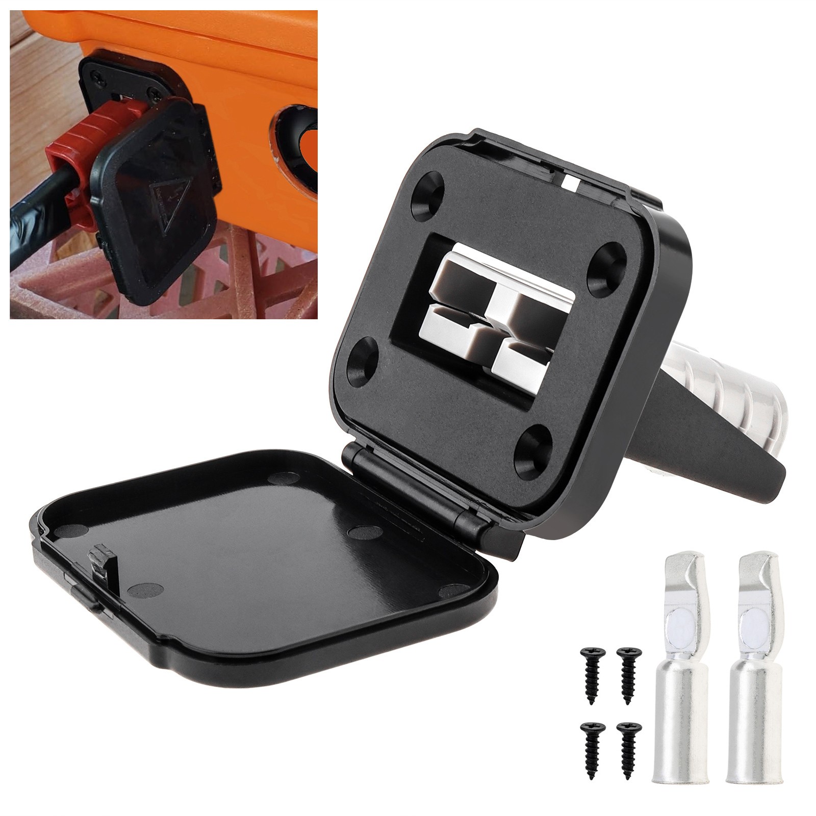 2Pcs 50Amp 12-24V DC Battery Quick Disconnect Connector with Plug Mounting Panel