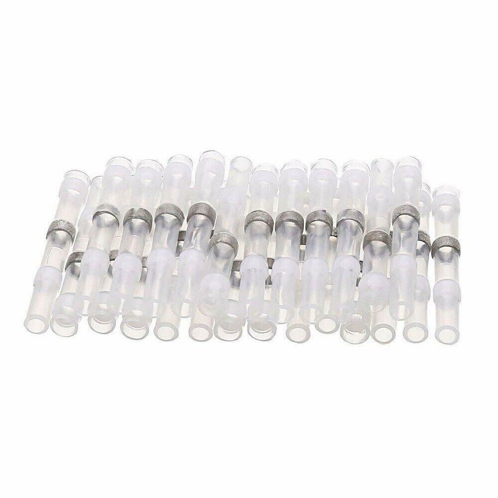 50Pcs 24-26AWG Solder Seal Sleeve Heat Shrink Butt Wire Connectors Terminals