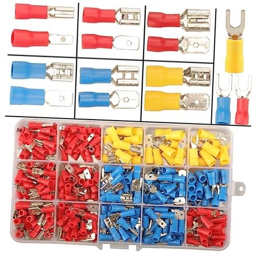Feggizuli 330PCS Crimp Connectors, 2.8mm 4.8mm 6.3mm Male and Female 330pcs