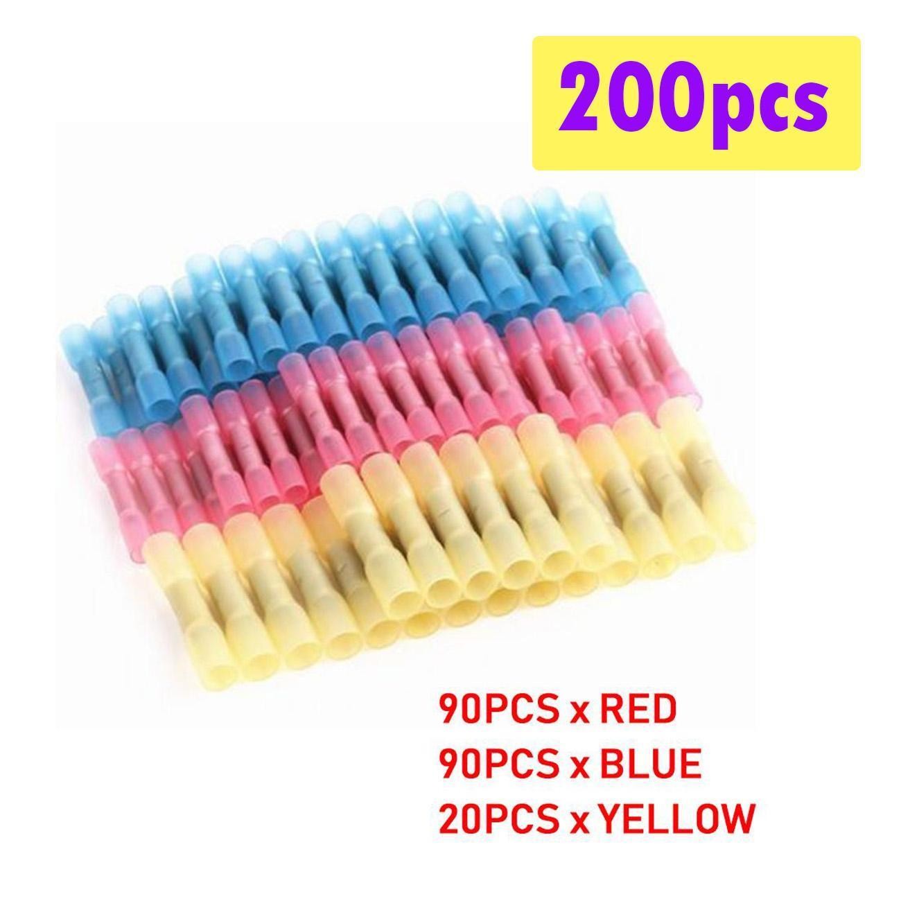 200* PE+Copper Solder Seal Wire Connectors Heat Shrink Butt Electrical Terminal