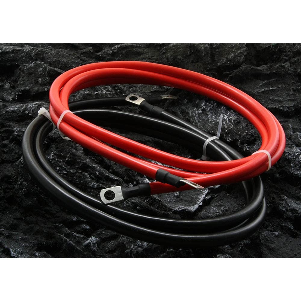 Heavy Duty 2 AWG Battery Cables 5FT – 2x Pure Copper, 5/16 Lugs, Heat Resista…