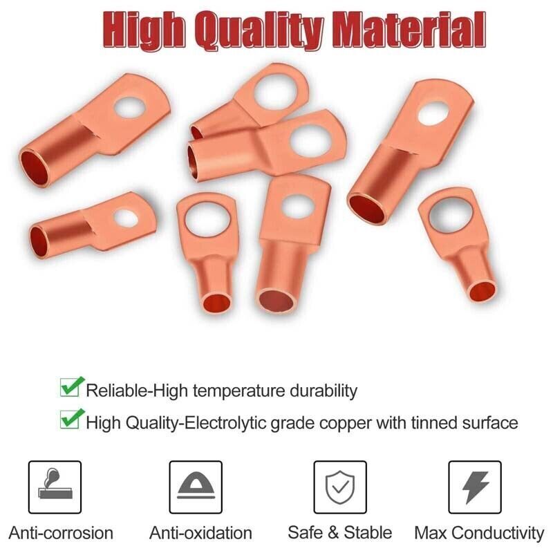 Terminal/Plier 140X Cable Lugs Copper Ring Crimp Car Battery Wire Connectors
