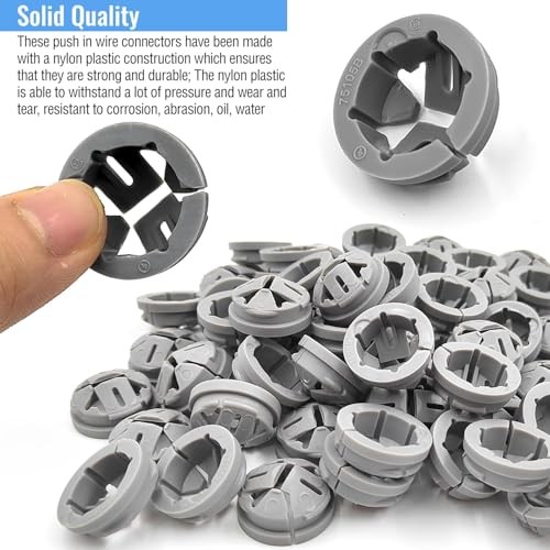 150 Pcs of 3/8-1/2 Inch Electrical Wire Box Connectors, Wire Connectors Push