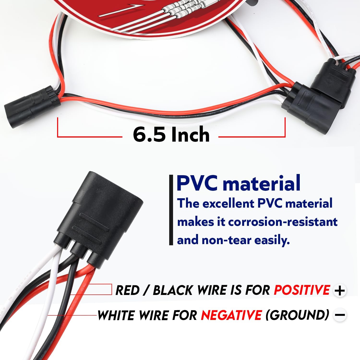 50 Counts of 3 Prong Female Bullet Plug Wiring Harness Continuous Wire Harnes…
