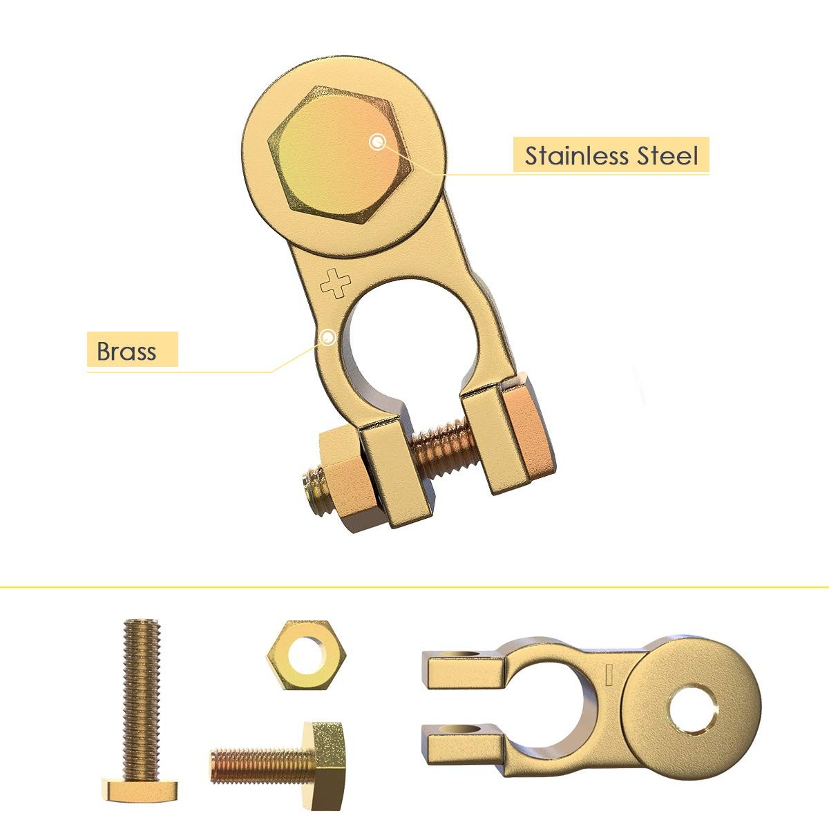 LEICESTERCN Battery Terminal Connectors Brass Copper Car Battery Terminal End…