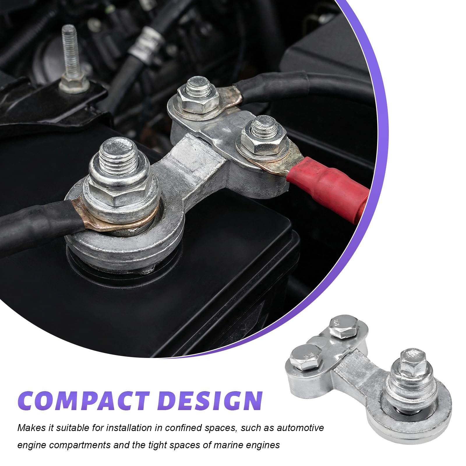 2 PCS 3/8-16 Lead Side Post Battery Terminal Connector Auto Cable End Clamp