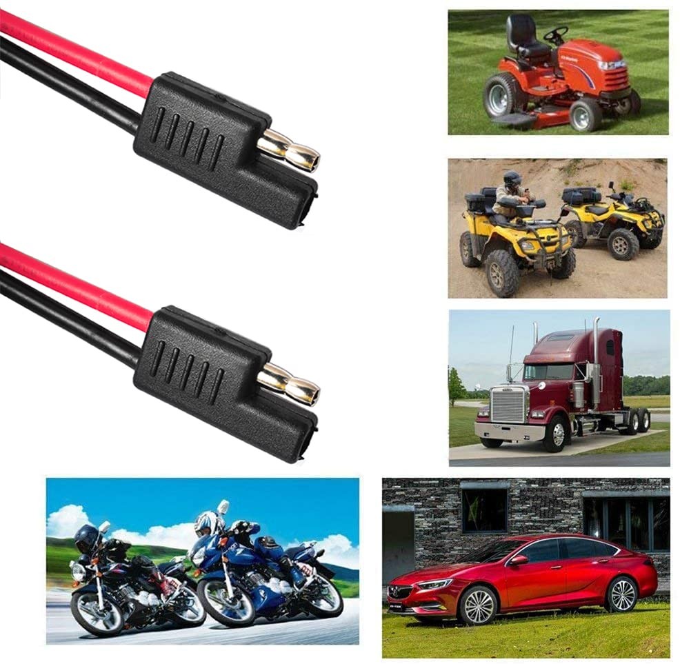 2 Pin Quick Disconnect Wire Harness SAE Connector (5 pack) ，Heavy Duty Cable 12
