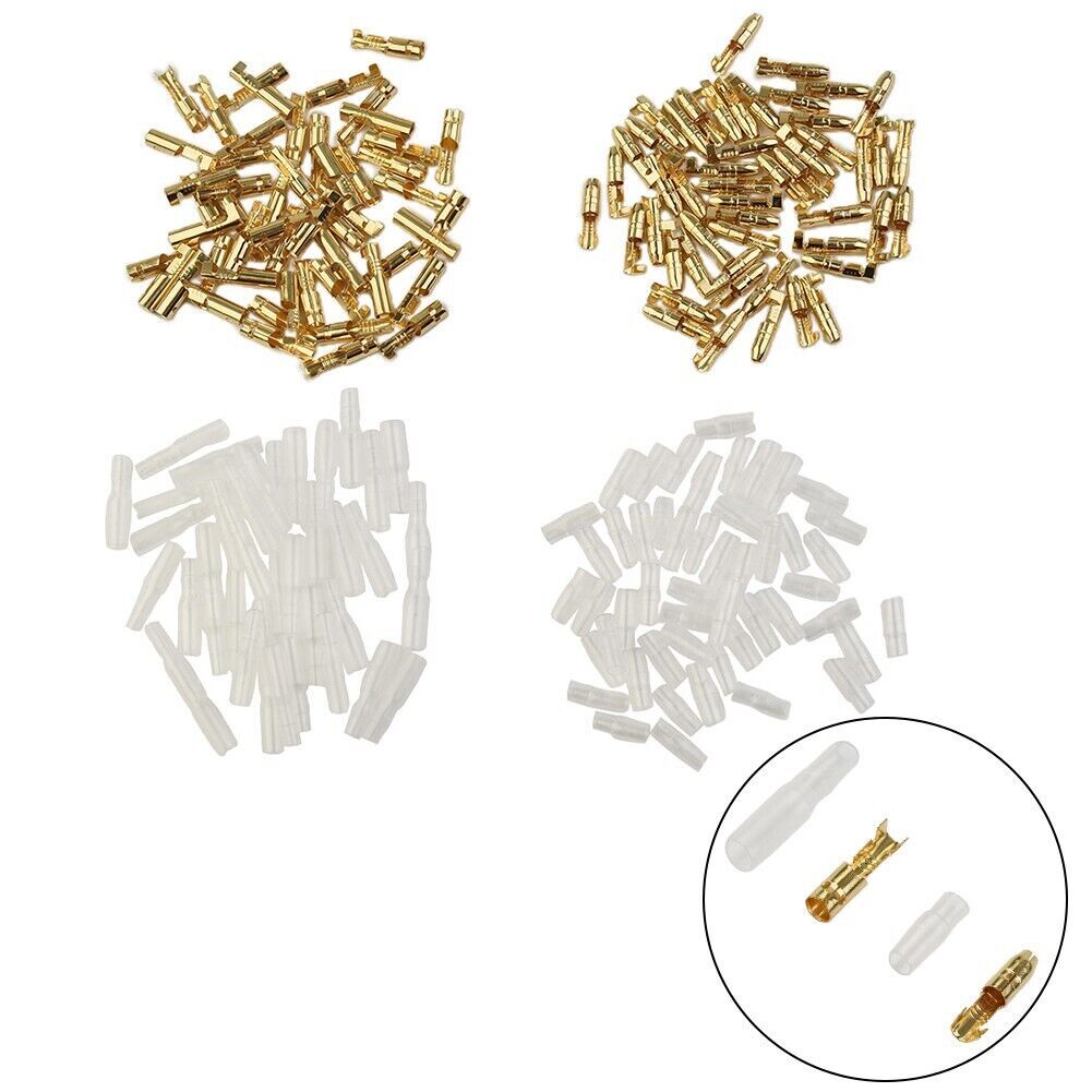 Socket Brass Bullet Terminals Replacement Parts 50 sets (200pcs) Female Durable