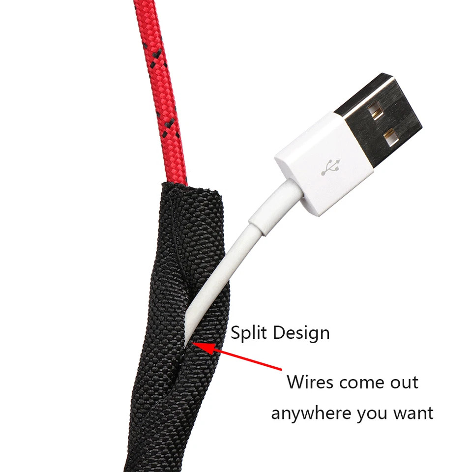 Braided Split-Sleeve Wire Loom for High-Temperature Automotive Harness Wrapping