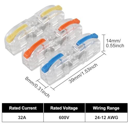 34pcs Quick Connect Electrical Splicing 34pcs transparent three color box SPL-1