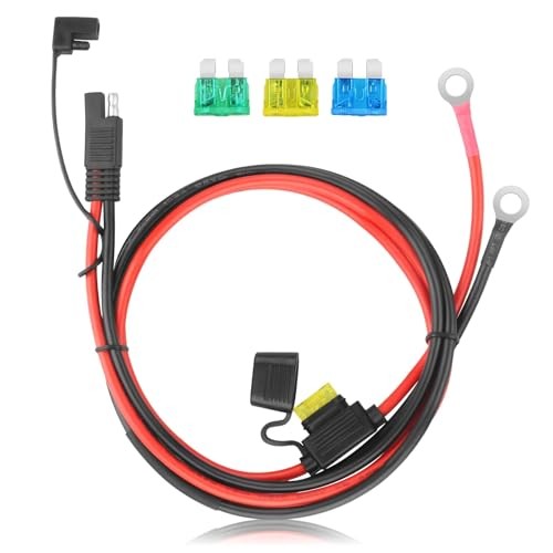 SAE Battery Connector, 10AWG SAE to Ring Terminal Cable with 15A 20A 30A 4FT
