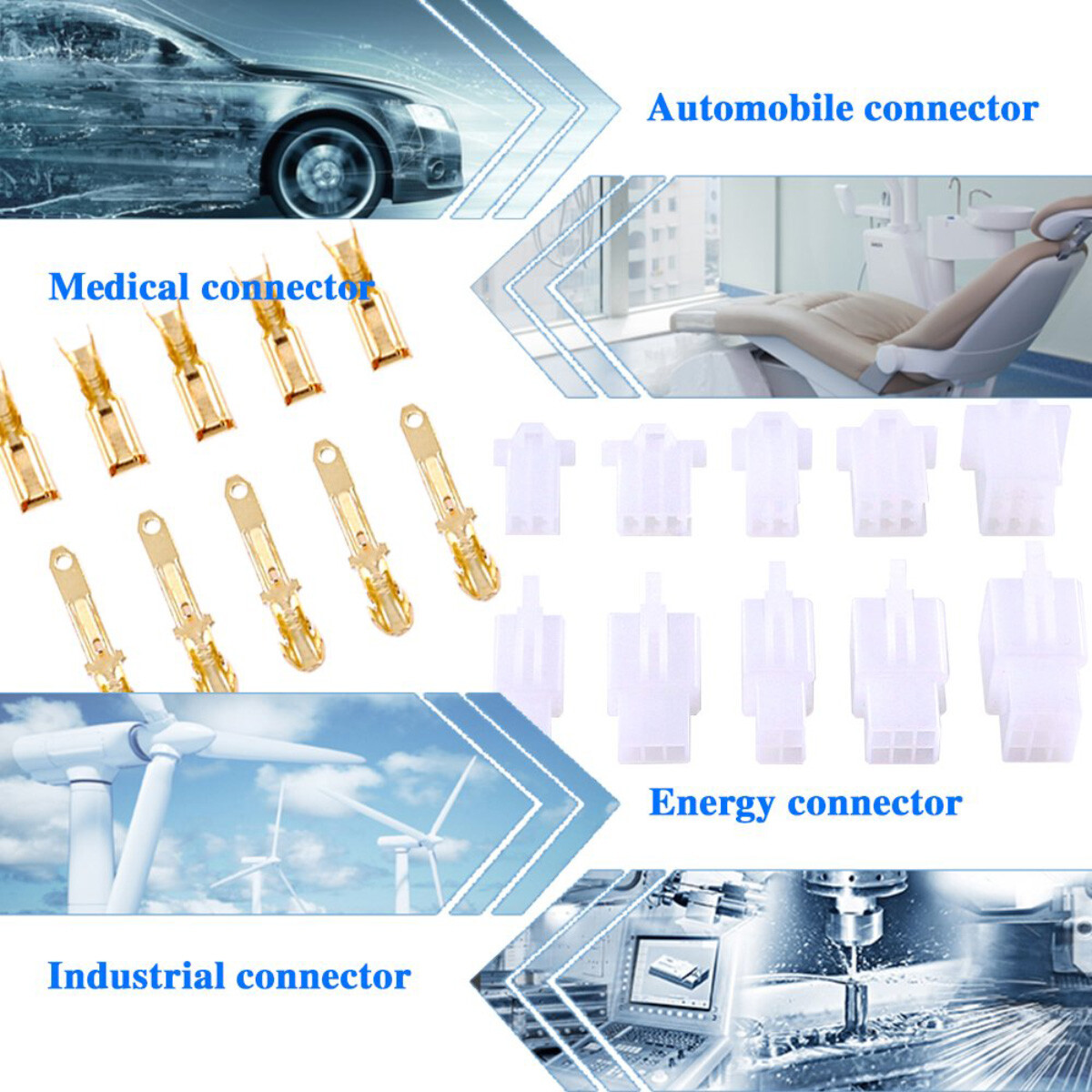 580x 2.8MM Automotive Electrical Wire Connectors Kit 2 3 4 6 9 Pin Header Crimp