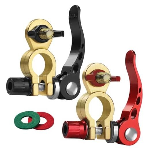 Battery Terminal Connectors 1 Pair, Battery Terminals Brass (M8 x 25mm Bolt),