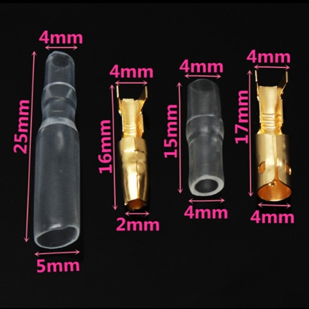 Socket Brass Bullet Terminals Replacement Parts 50 sets (200pcs) Female Durable