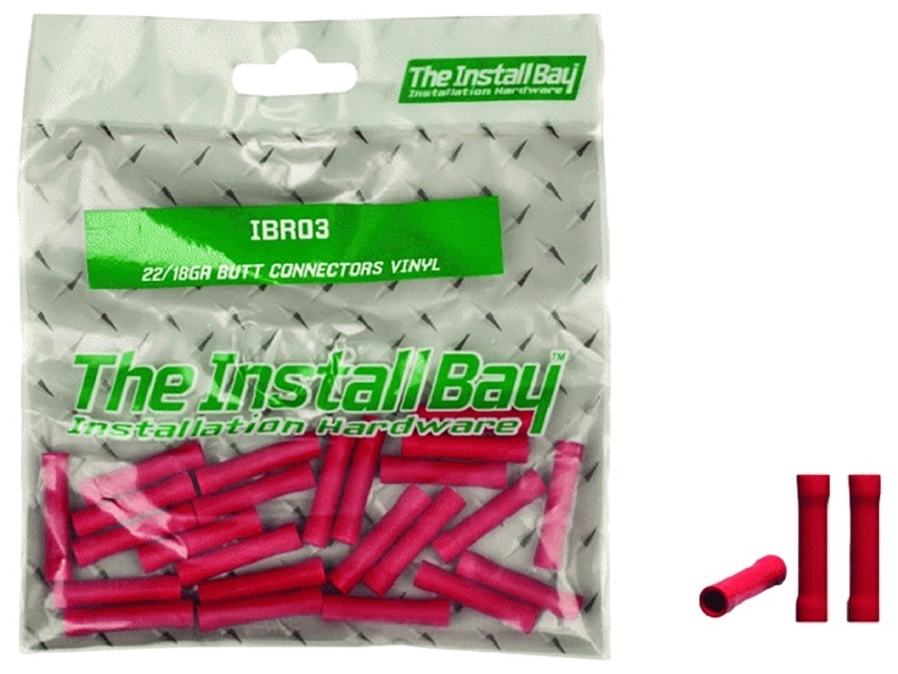 Install Bay IBR03 22-18 GA Vinyl Insulated Butt Connectors – 24 Pack Red