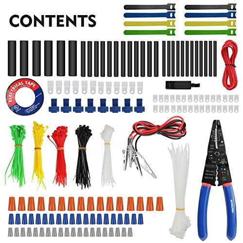 582PCS Crimp Terminals Wire Connectors Kit with Heat Shrink Tubes & Wire Strippe