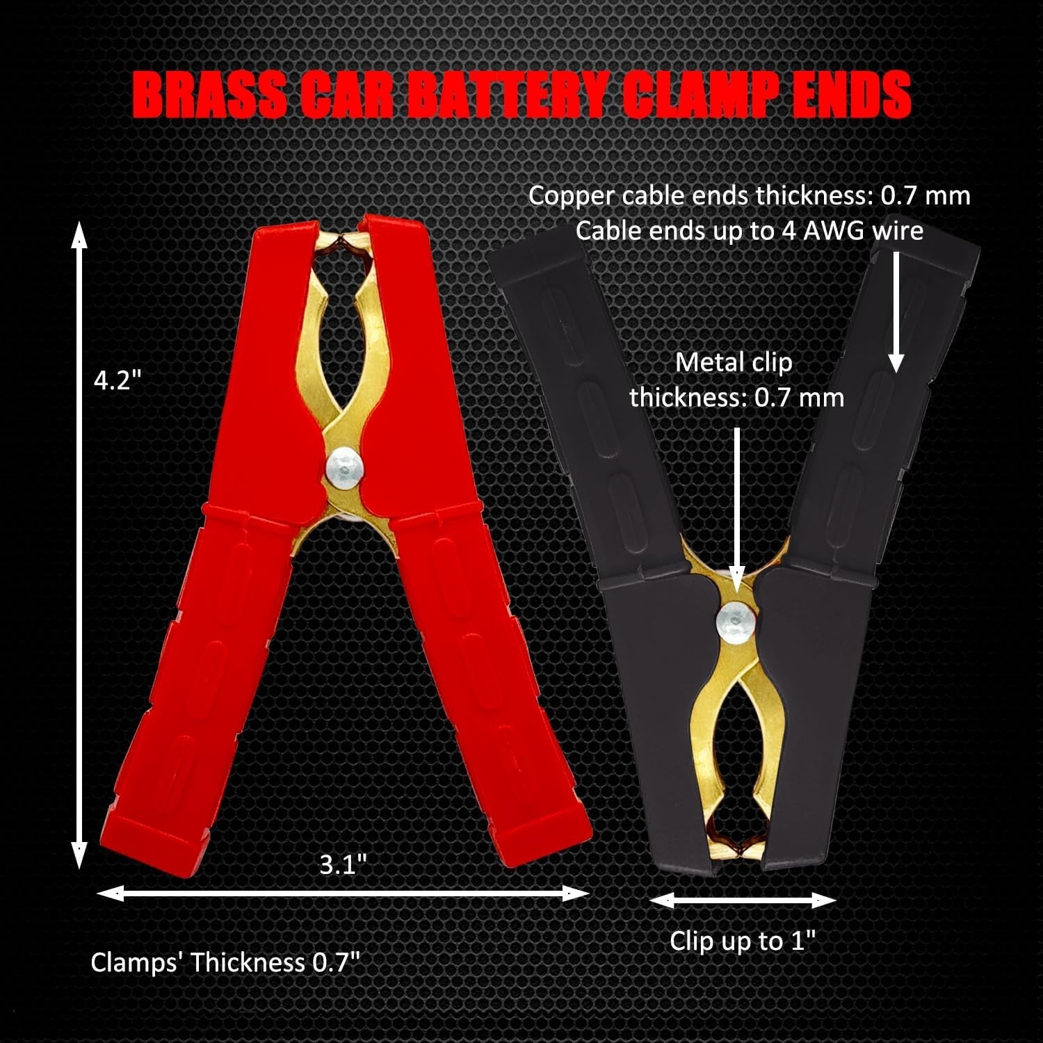 500 Amp Battery Booster Cable Clamps Heavy-Duty Jumper Cable Alligator Clips