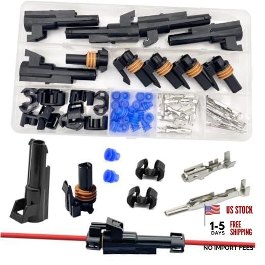 14-12 AWG 1 Pin Connector Weather Pack Connectors Kit 1 Wire 1Pin 5Pair