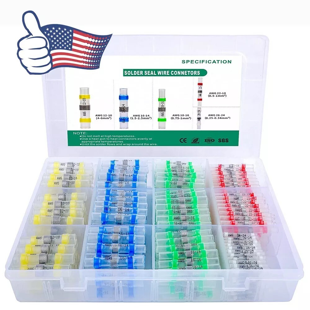 500/180 Waterproof Solder Stick Seal Sleeve Heat Shrink Butt Wire Connectors Kit
