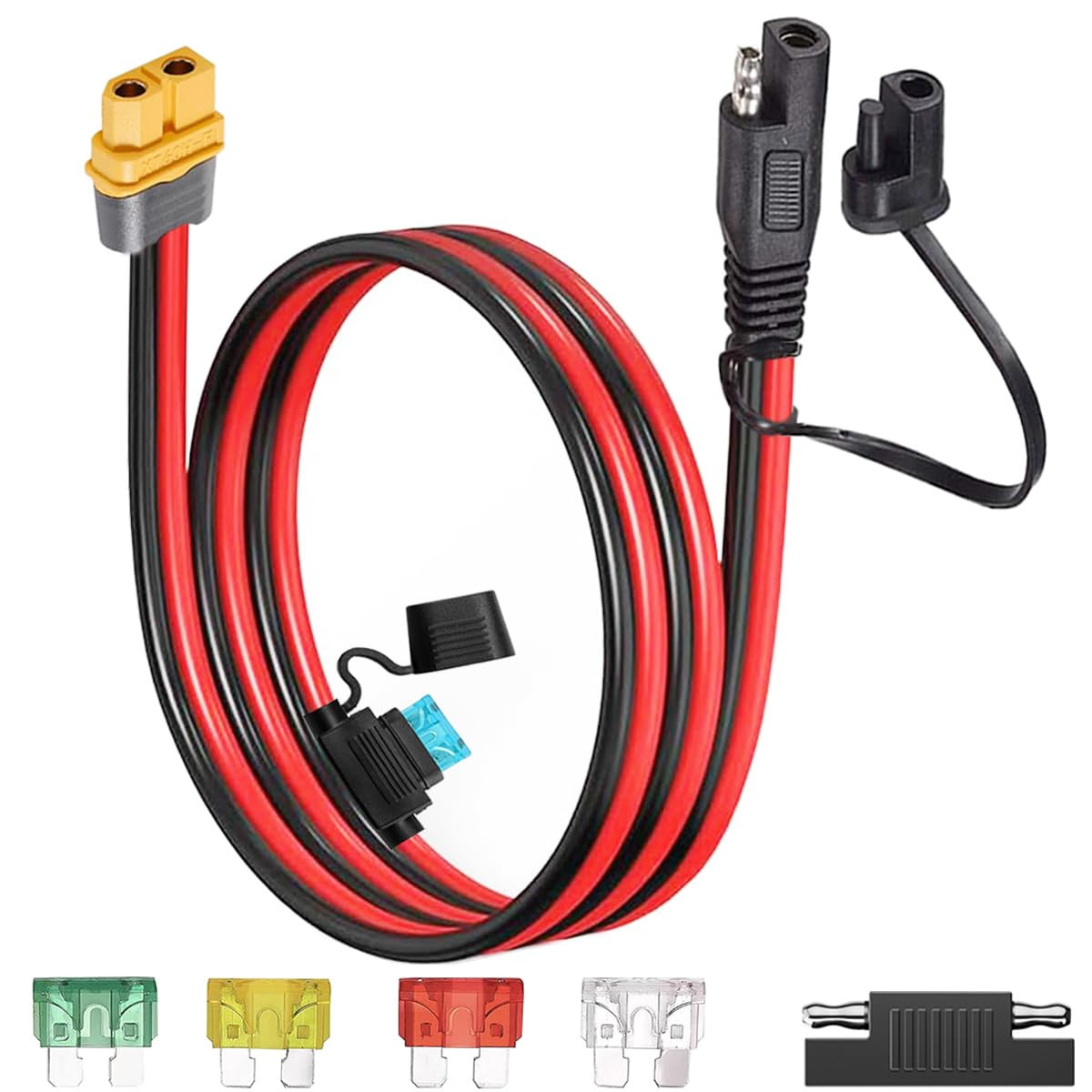 XT60 to SAE Extension Cable 10AWG SAE Plug to XT60 Solar Panel Cable Female Adap